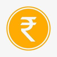 Rupee icon. Indian currency symbol. Vector illustration. Coin symbol.