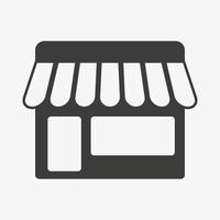 icono de vector de tienda. ilustración aislada sobre fondo blanco. símbolo de signo de tienda.