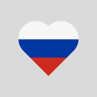 I love Russia. Heart shape national country flag icon Stock Vector