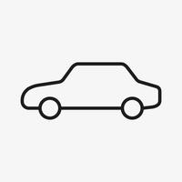 Outline icon of a car. Simple sedan car body type symbol. Line icon of automobile. vector