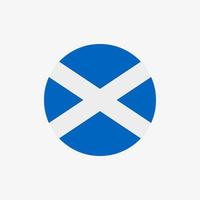 Round Scottish flag vector icon isolated on white background. The flag of Scotland in a circle.