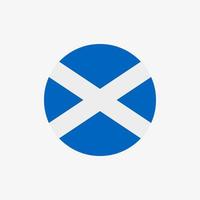 icono de vector de bandera escocesa redonda aislado sobre fondo blanco. la bandera de Escocia en un círculo.