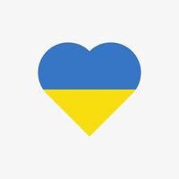 The flag of Ukraine in a heart shape. Ukrainian flag vector icon isolated on white background.