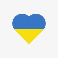 The flag of Ukraine in a heart shape. Ukrainian flag vector icon isolated on white background.