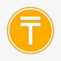 Tenge icon. Kazakh currency symbol. Vector illustration. Coin symbol.