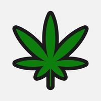 ilustración de vector de hoja verde de marihuana