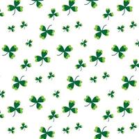 Vector pattern with green clover. Cute pattern for St. Patrick's Day with clover.