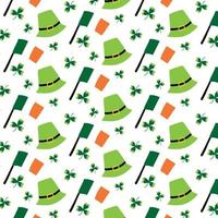 Vector pattern for St. Patrick's Day. Pattern with green hat and clover.