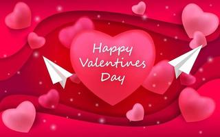 Happy valentines banner background vector