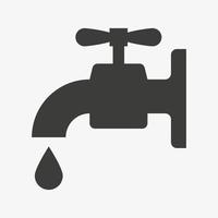 Water tap vector icon. Black illustration of faucet isolated on white background.