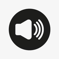 Speaker icon in circle. Sound symbol. vector