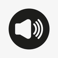 Speaker icon in circle. Sound symbol. vector