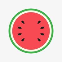 A simple vector illustraion of half of watermelon on white background. Fruit flat design