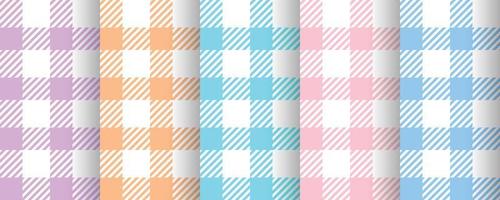 Gingham pattern set textured. vector illustration