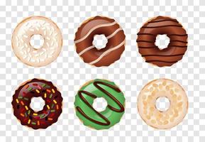 Donut vector set isolated on a transparent  background.vector illustration