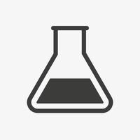 Chemical flask vector icon isolated on white background. Test tube pictogram.