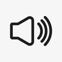 Speaker outline icon. Sound line symbol vector