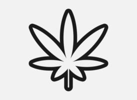 Marijuana leaf vector icon isolated on white background