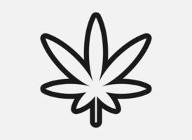 icono de vector de hoja de marihuana aislado sobre fondo blanco