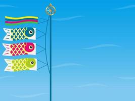 Seamless Vector Background Illustration With Carp Streamers For The Japanese Boys Festival. Horizontally Repeatable.