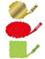 Set Of Three Crayon Daub Backgrounds Isolated On A White Background. vector