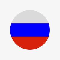 Round russian flag vector icon isolated on white background. The flag of Russia in a circle.