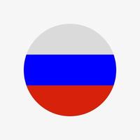 icono de vector de bandera rusa redonda aislado sobre fondo blanco. la bandera de rusia en un círculo.