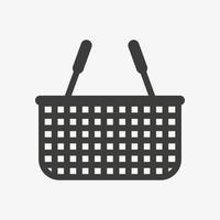 Shopping basket vector icon isolated on white background.