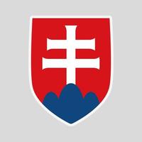 Vector illustration of emblem of Slovakia. Slovak emblem isolated on light gray background