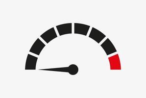 Speedometer vector icon. Tachometer illustration isolated.