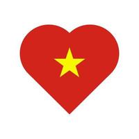 The flag of Vietnam in a heart shape. Vietnamese flag vector icon isolated on white background