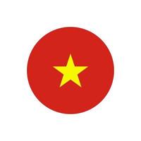 icono de vector de bandera vietnamita redondo aislado sobre fondo blanco. la bandera de vietnam en un círculo.