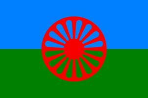 Vector illustration of romani flag. Gypsy flag vector.