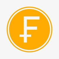Swiss Franc icon. Swiss currency symbol. Vector illustration. Coin symbol.
