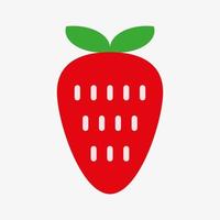 Strawberry vector icon isolated on white background.