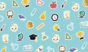 A pattern background of the educational sticker illustrations. vector