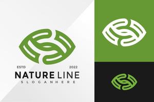 Letter S Nature Line Logo Design Vector illustration template