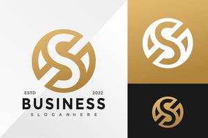 plantilla de ilustración vectorial de diseño de logotipo de monograma dorado s vector