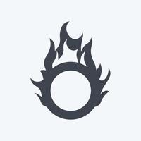 Fire Hoop Icon in trendy glyph style isolated on soft blue background vector