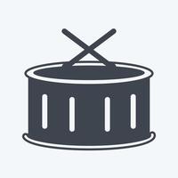 Drums Icon in trendy glyph style isolated on soft blue background vector