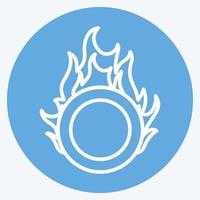 icono de aro de fuego en estilo moderno de ojos azules aislado en fondo azul suave vector