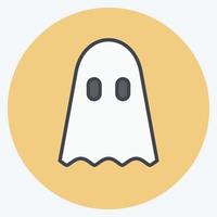 Ghosts Icon in trendy color mate style isolated on soft blue background vector