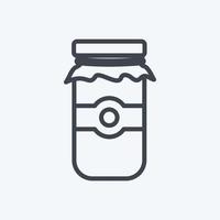 Jam Jar Icon in trendy line style isolated on soft blue background vector