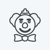 Clown Face Icon in trendy line style isolated on soft blue background vector