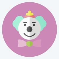 Clown Face Icon in trendy flat style isolated on soft blue background vector