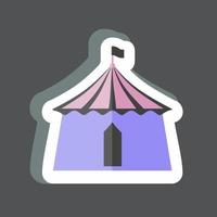 Circus Tent I Sticker in trendy isolated on black background vector