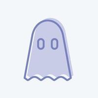 Ghosts Icon in trendy blue eyes style isolated on soft blue background vector