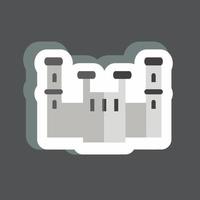 Castle Sticker in trendy isolated on black background vector