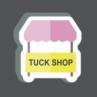 Tuck Shop Sticker in trendy isolated on black background vector