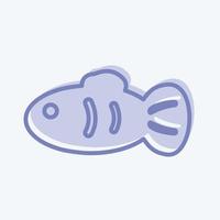 icono de pet fish ii en un moderno estilo de dos tonos aislado en un fondo azul suave vector